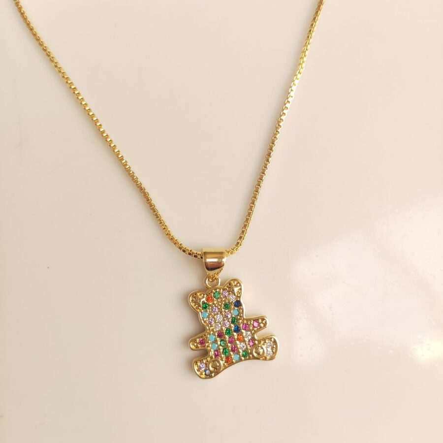 Collar Osito Silueta "Confeti" Multicolor