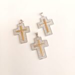 Dije Cruz "Fe Radiante" Bicolor con Pavé