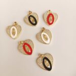 Dije Corazón Devoción Esmaltado y Cristal