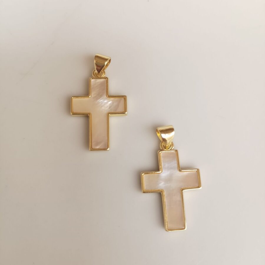 Dije Cruz "Pureza" de Nácar Natural