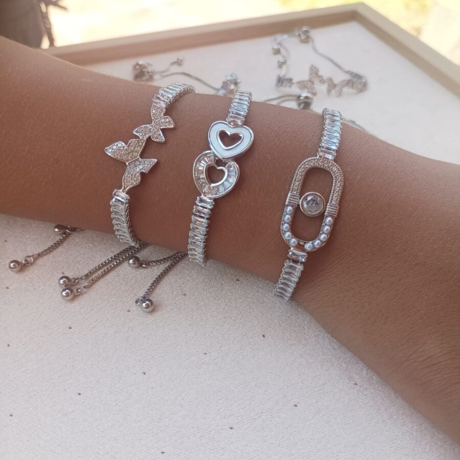 Pulsera Ajustable Óvalo Plata
