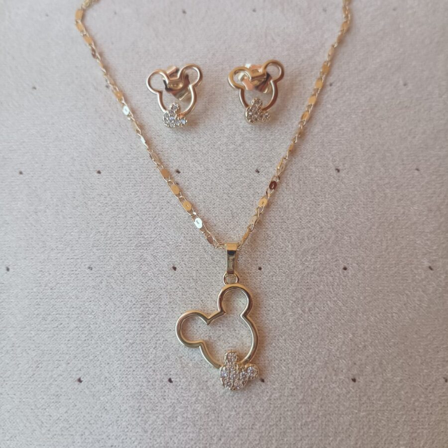Set Mickey Mouse Zirconia Blanca